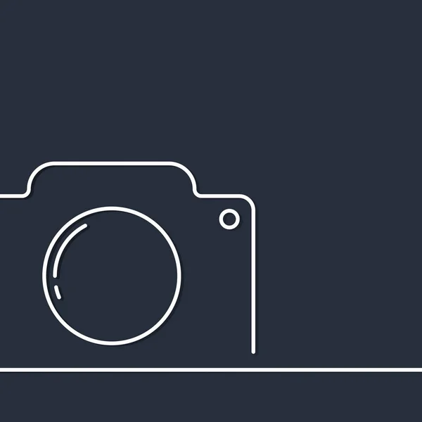 Icono Cámara Blanca Sobre Fondo Negro — Vector de stock