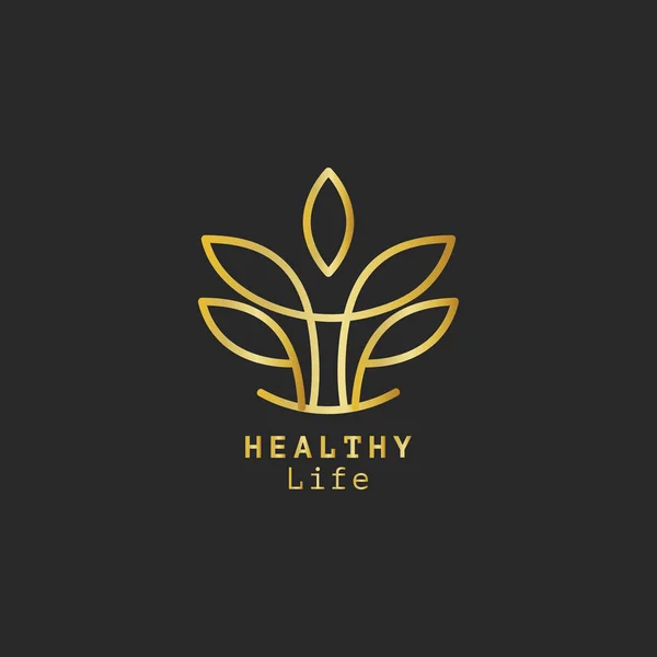 健康的な生活デザイン ロゴのベクトル — ストックベクタ