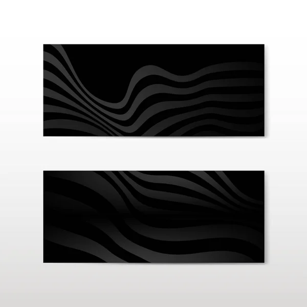 Vectores Diseño Banner Abstracto Negro — Vector de stock