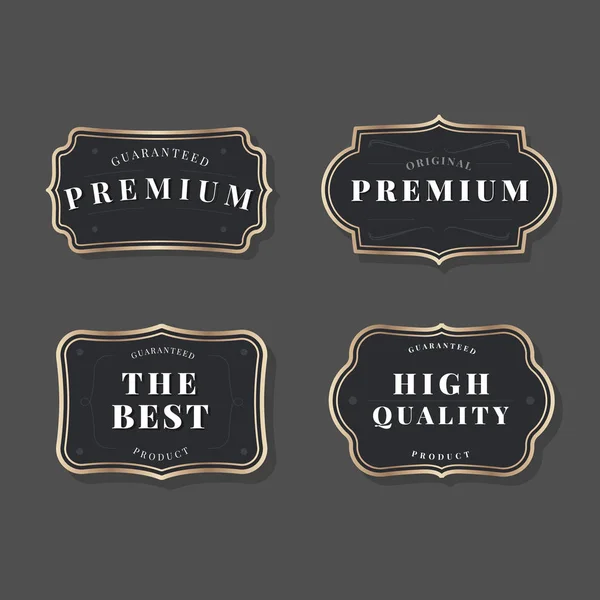 Black Vintage Premium Badge Vectors — Stock Vector