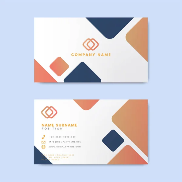 Minimal Modern Business Card Design Featuring Geometric Elements — Stock Vector