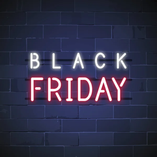 Black Friday Leuchtreklame Vektor — Stockvektor