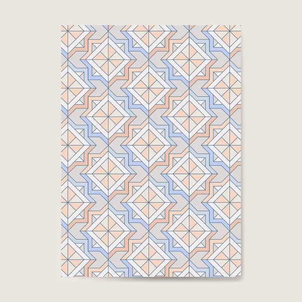 Motif Géométrique Sans Couture Pastel Coloré Sur Une Carte Bleue — Image vectorielle