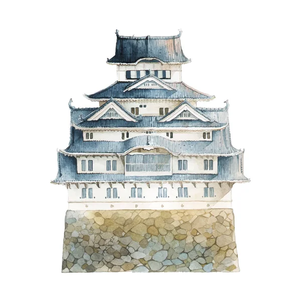 Zamek Himeji Wektor Japonii — Wektor stockowy