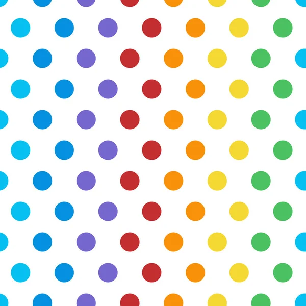 Seamless Colorful Polka Dot Pattern Vector — Stock Vector