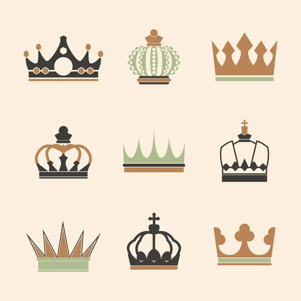 Коллекция Векторов Королевской Короны — стоковый вектор