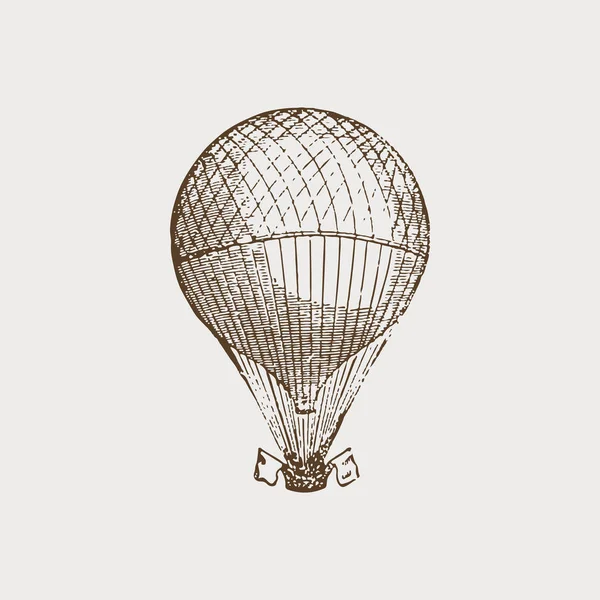 Vintage Hete Lucht Ballon Illustratie — Stockvector