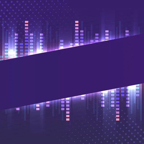 Tom Violett Banner Neon Skylt Vektor — Stock vektor