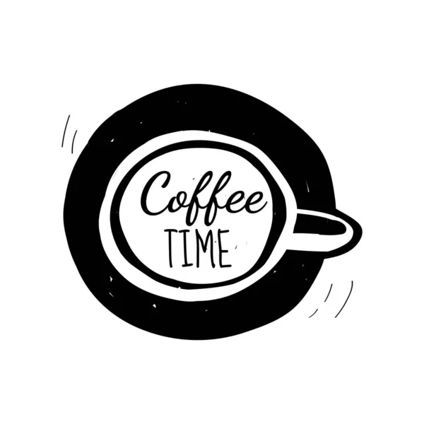 咖啡时间咖啡馆标志向量 — 图库矢量图片