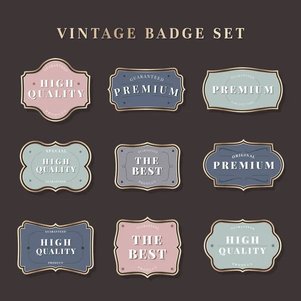 Vettori Badge Premium Vintage Colorati — Vettoriale Stock
