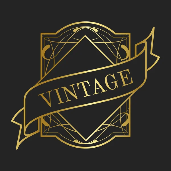 Vintage Sammlung Jugendstil Abzeichen Vektoren — Stockvektor
