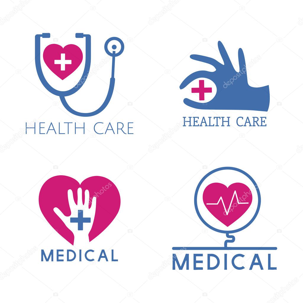 Medical service logos vector set