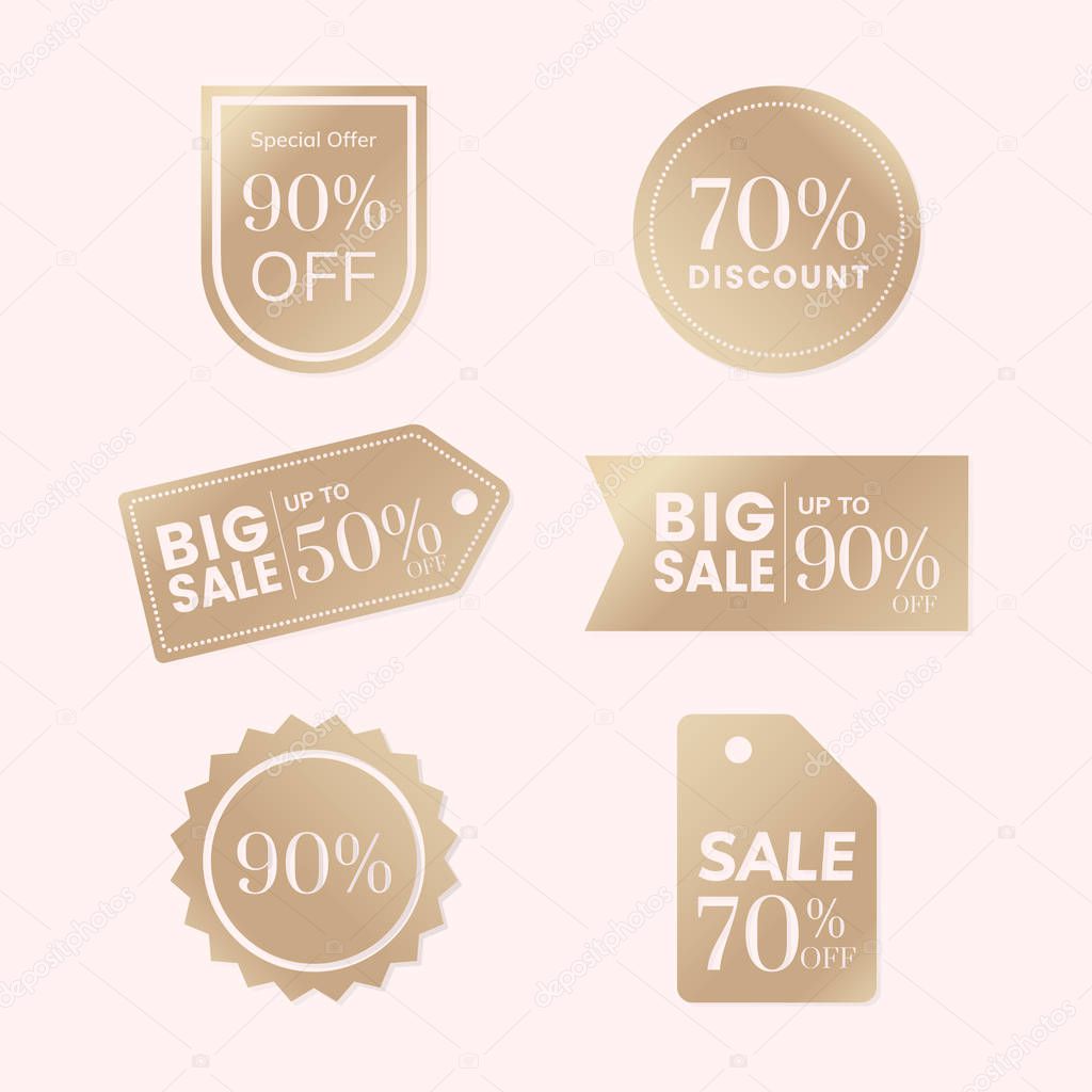 Shop sale promotion advertisement badges vector set