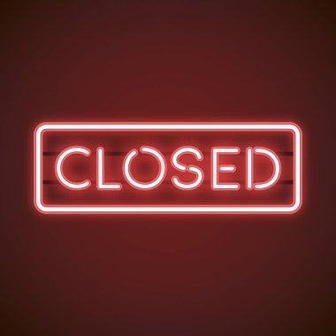 Kırmızı neon işareti vektör kapalı
