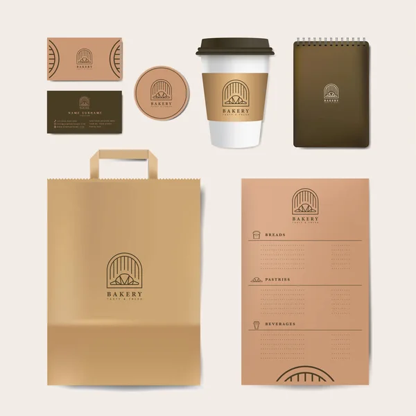 Paper Branding Mockup Vektor Set — Stockvektor