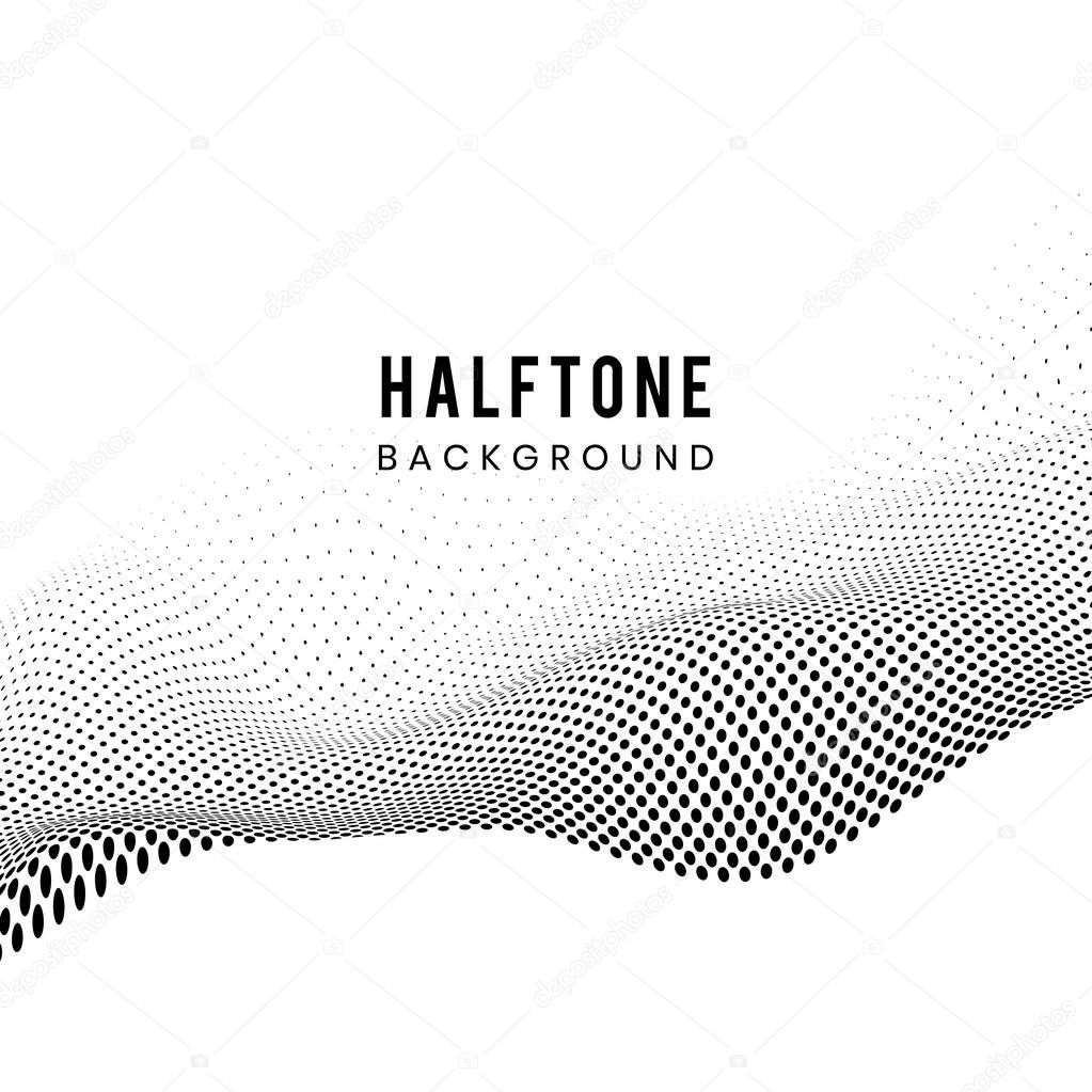Black wavy halftone on white background vector