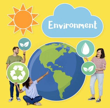 İnsanlar ve çevre koruma simgesi