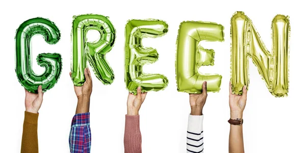 Hands Showing Balloons Word — Stock Photo, Image