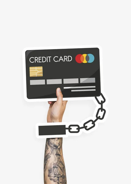 Mão Segurando Suporte Cartão Crédito — Fotografia de Stock