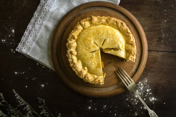 Freshly Baked Pumpkin Pie Slice Cut Out — Stock Photo, Image