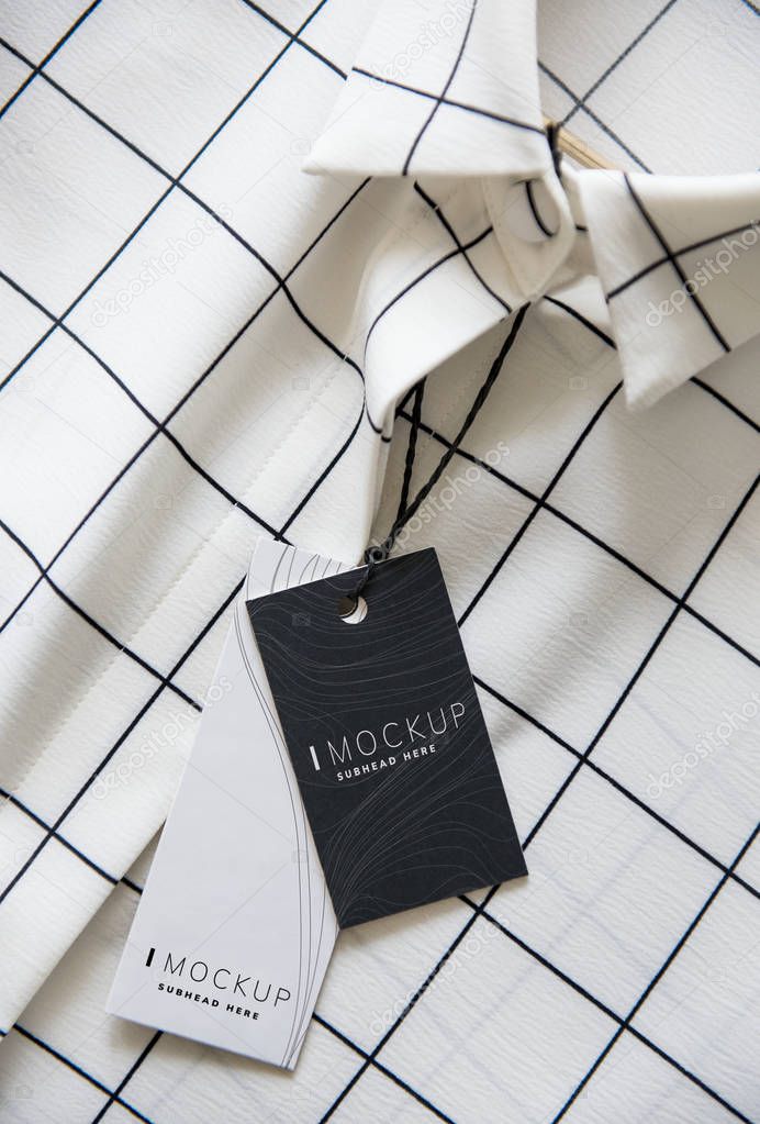 Shirt with a price tag design mockup