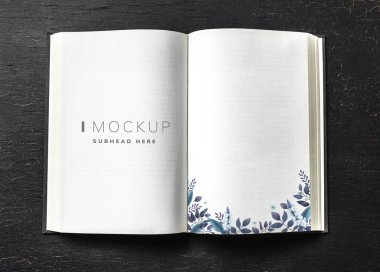 Floral guest book mockup on a table clipart