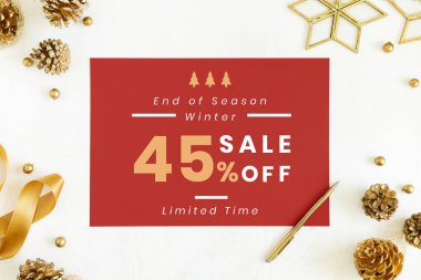% 45 Noel satış işareti mockup