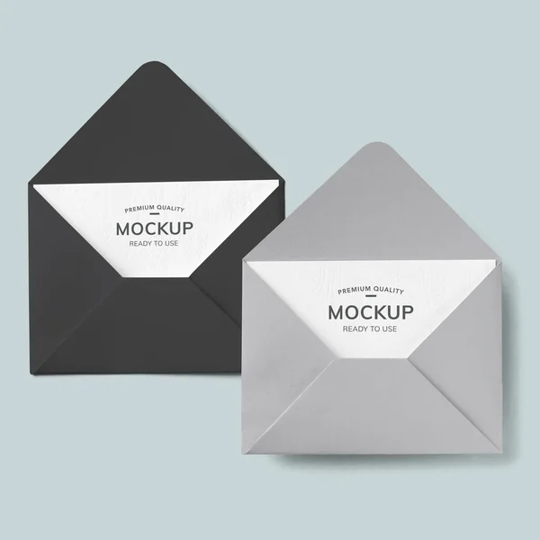 Geopende Envelop Met Een Kaart Mockup — Stockfoto