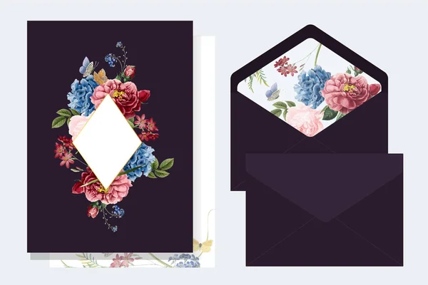 Floral Invitation Card Mockup Illustration — Stock Photo, Image