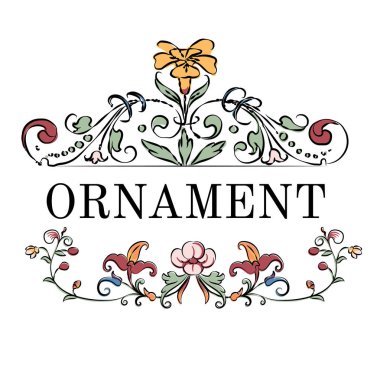 Vintage güzelleşmek süsleme illüstrasyon