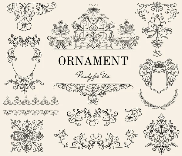 Vintage Florecer Ornamento Ilustración — Archivo Imágenes Vectoriales