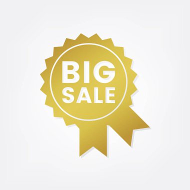 Altın büyük satış rozet vektör