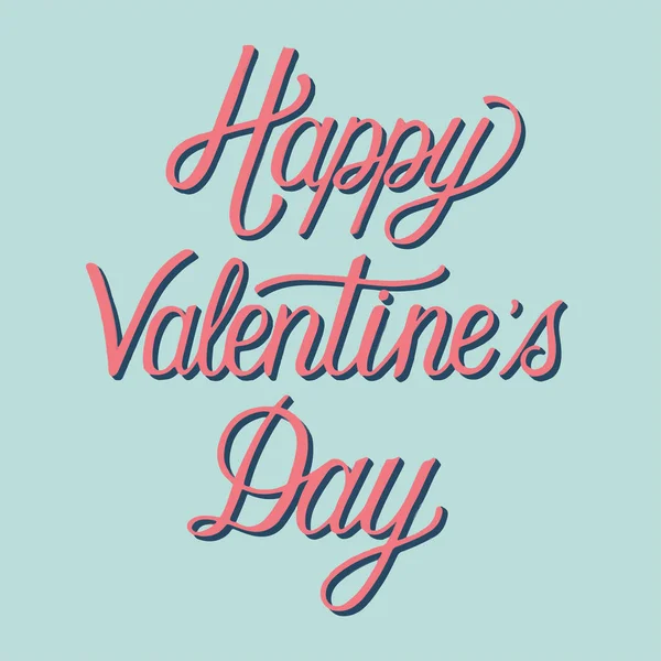 Handskrivna Stil Happy Valentine Dag Typografi — Stock vektor