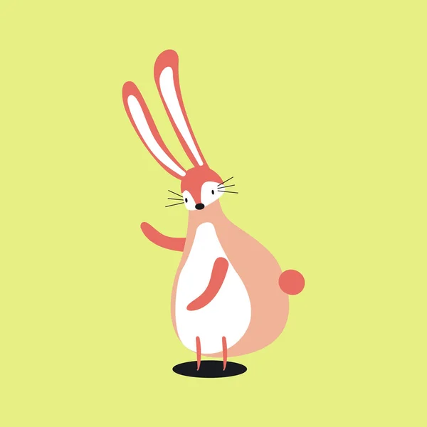 Carino Rosa Coniglio Cartone Animato Illustrazione — Vettoriale Stock