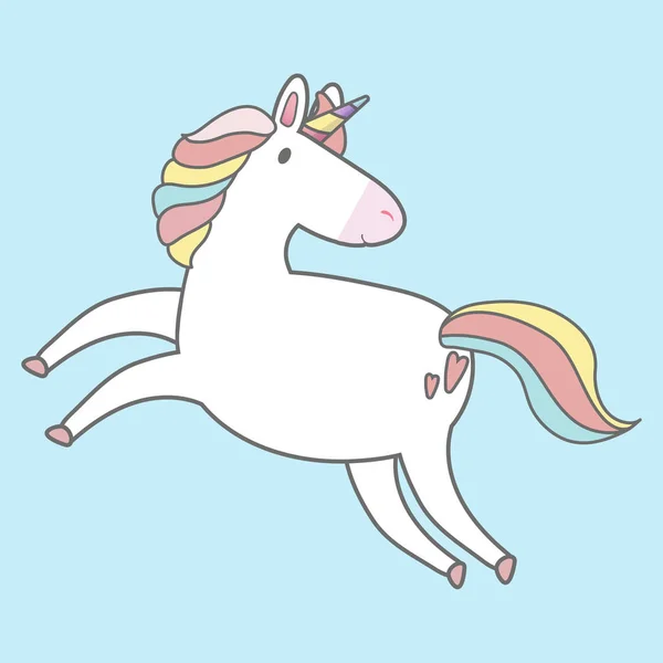 Magical Rainbow Unicorn Illustration Vector — Stock Vector