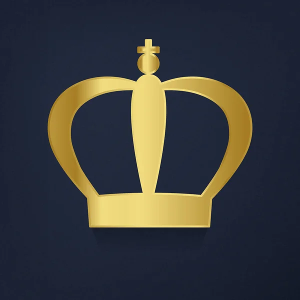 Goldene Krone Auf Blauem Hintergrund — Stockvektor