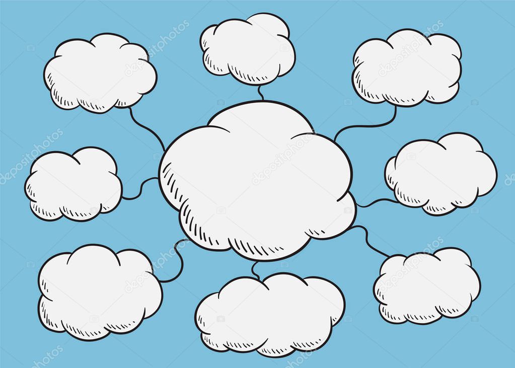 Cloud diagram illustration concept