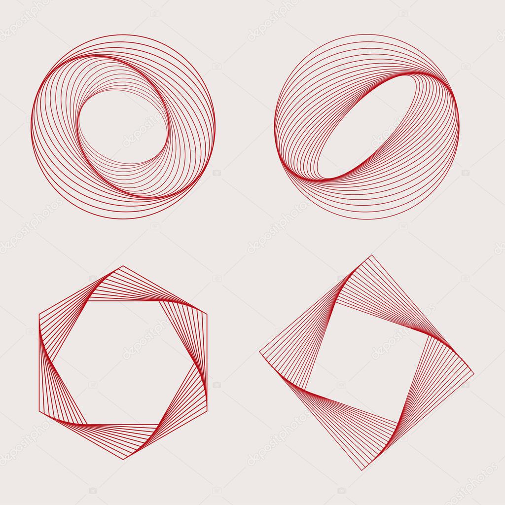 Abstract geometric elements set vector