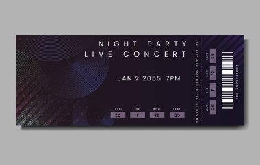 Gece parti canlı konser bilet vektör