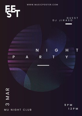Gece parti müzik poster vektör