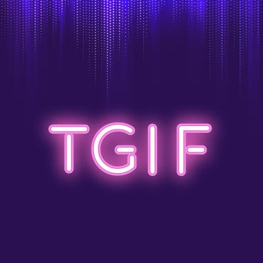 Pembe TGIF neon tabela vektör