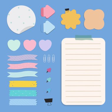 Renkli anımsatıcı kağıt notaları vektörü