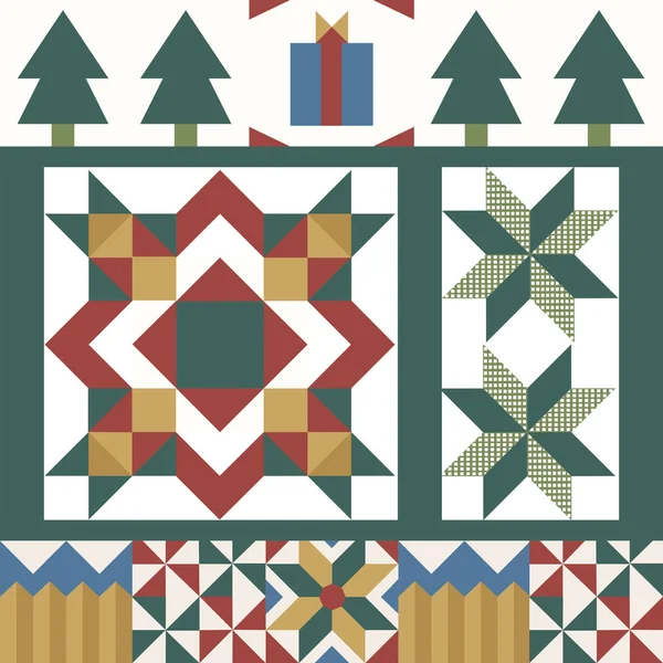 Геометрический Вектор Цветовой Плитки Рождество — стоковый вектор
