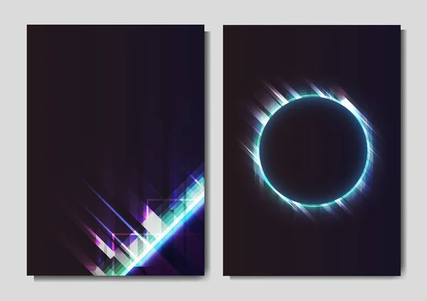 Gradient Neonlicht Poster Vektor Set — Stockvektor