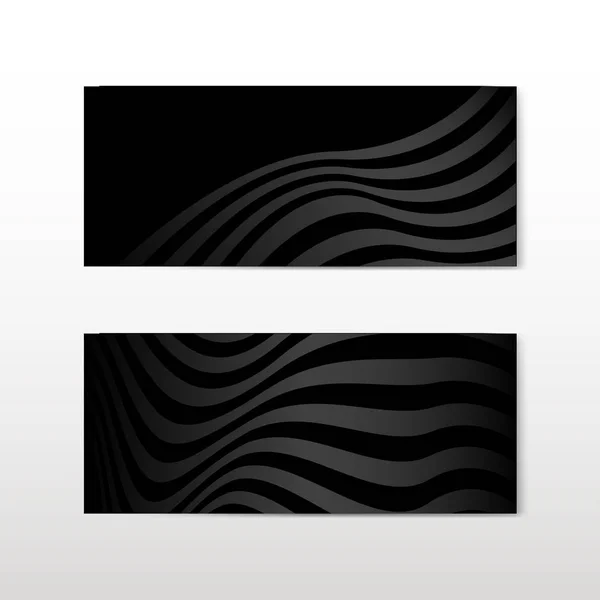 Zwarte Abstracte Banner Design Vectoren — Stockvector