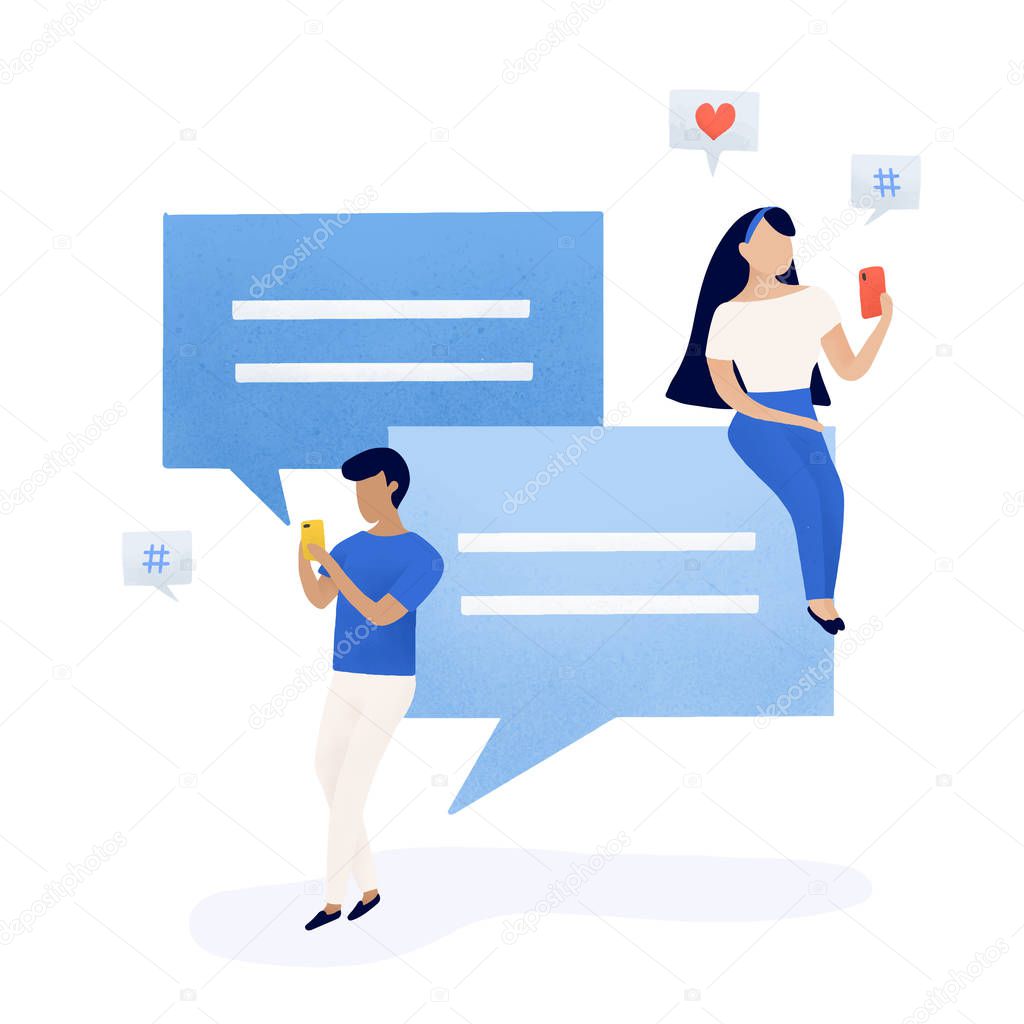 Users with speech bubbles vector