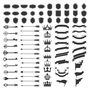 Etiket süsleme vektörleri kümesi