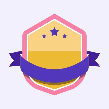 Bir afiş ile süslenmiş renkli rozet