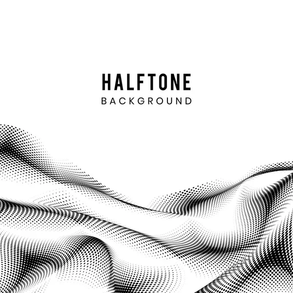 Black Wavy Halftone White Background Vector — Stock Vector