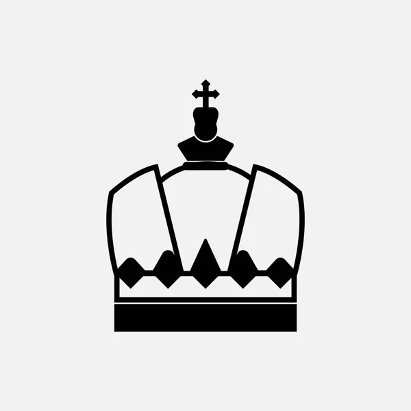 Nero Singolo Vettore Corona Reale — Vettoriale Stock